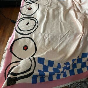 Louis Vuitton Pink and Black Silk Scarf